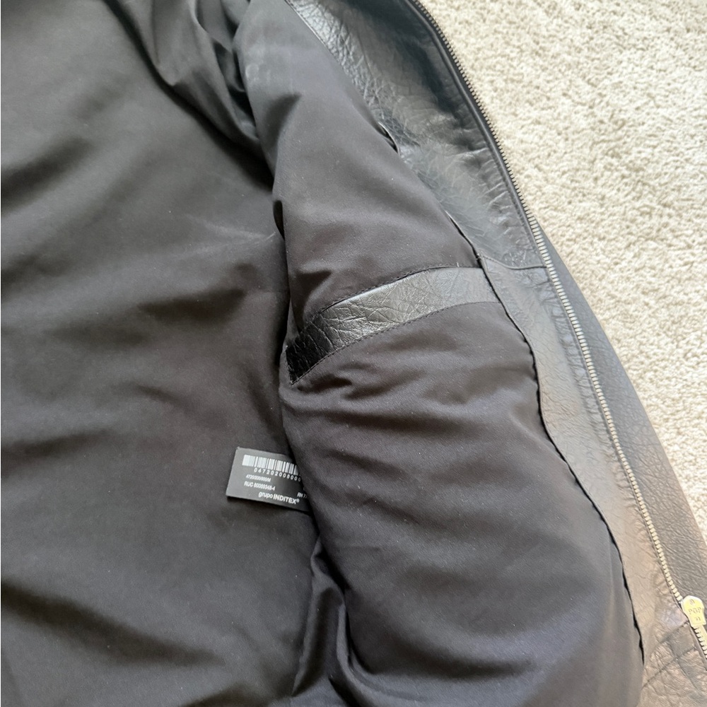 Zara Black Studded Leather Jacket - Picture 2 of 5